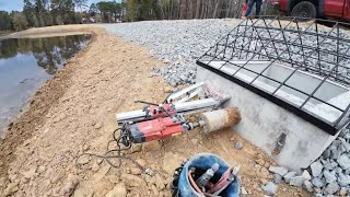 Core Drilling Through The Overflow And Installing A Gate Valve For Hydroelectric System [upl. by Fotinas]