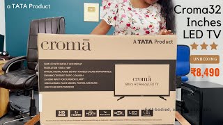 Croma 80 cm  32 Inches HD Ready LED TV CREL7369  Black  Unboxing [upl. by Ynaffet609]