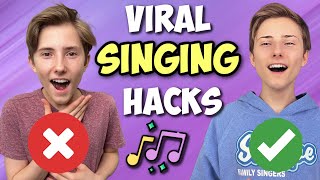 TRYING VIRAL SINGING HACKS Family Edition [upl. by Power]