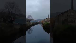 evening lookat river calder in Sowerby Bridge west Yorkshire [upl. by Reibaj]