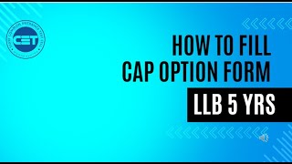 CAP Option form for LLB 5 yrs Integrated Course 202425  LLB 5   MHACET LLB 5  Hindi [upl. by Einnahc]