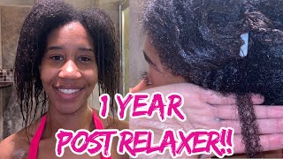 1 Year Post Relaxer Transitioning  Natural Hair Transition Without Big Chop  Gabrielle Ishell [upl. by Fons]