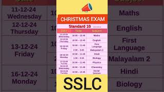 SSLC Christmas Exam time table [upl. by Libyc]