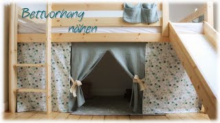 Bettvorhang für Hochbett nähen  DIY  Bunk Bed Curtains [upl. by Pomcroy]