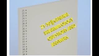 21 50 GENERAL PHARMACOLOGY QUESTIONS AND ANSWERS [upl. by Anya]