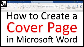 How to Create a Cover Page in Microsoft Word BuiltIn amp Custom [upl. by Jamieson]