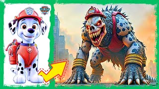 Scary Paw Patrol Team Destroys The Whole City Ai Animaton Video [upl. by Ymaj583]