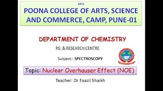 Nuclear Overhauser Effect NOE in hindi [upl. by Poucher]