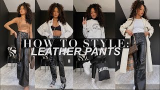 HOW TO STYLE LEATHER PANTS  FLARE LEGGINGS amp SPLIT HEM  STREET STYLE FOR WOMEN [upl. by Inalej288]