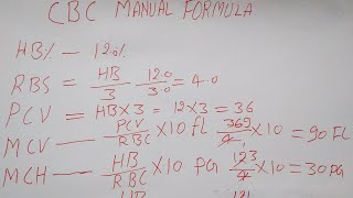 CBC FORMULA  HEMOGLOBIN SE PURI CBC CALCULATION [upl. by Ahtelat]