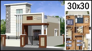 300quotx300quot 3D House Design With Layout Map  30x30 House Plan With Elevation  Gopal Architecture [upl. by Veno177]