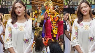 Saiee Manjrekar Visits Mumbai’s Iconic Lalbaugcha Raja for Ganesh Pujacelebrity [upl. by Ehctav192]