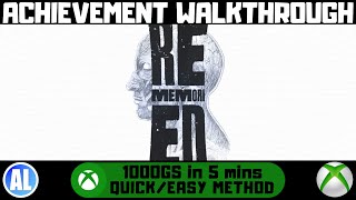 Rememoried Xbox Achievement Walkthrough  QuickEasy Method [upl. by Clougher]