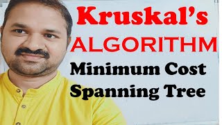 Kruskal’s Algorithm for Minimum Cost Spanning Tree [upl. by Namyaw563]