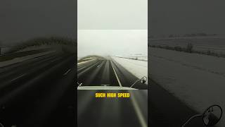 Snow Plow Travels Too Fast on Road dashcam truck highway [upl. by Kimmie]