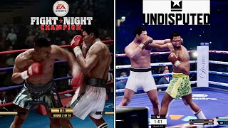 Undisputed vs Fight Night Champion comparison footwork knockouts animation physics [upl. by Vitoria]