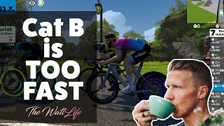 Zwift Race  Cat B is Too FAST [upl. by Aikym527]