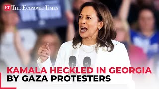 Kamala Harris to proGaza hecklers at Georgia rally Working towards a peace deal [upl. by Rhoda649]