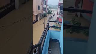 During heavy rains flood near medicity hospital Nakhukhola lalitpur news [upl. by Zoi]