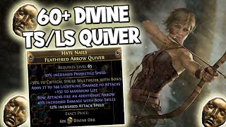 HOW TO CRAFT A 60 DIVINE LIGHTNING ARROWTORNADO SHOT QUIVER  Path Of Exile 325 [upl. by Obadias852]