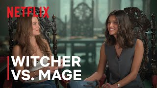 Witcher vs Mage with Anya Chalotra and Freya Allan  The Witcher  Netflix [upl. by Ydnew]