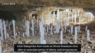 Reverse icicles form in Illinois limestone mine [upl. by Haral]