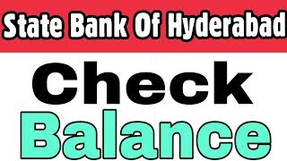 How to Check Balance State Bank of Hyderabad by SMS And Missed Call From Home [upl. by Nilauqcaj830]