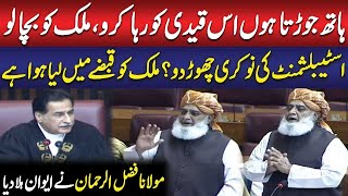 Qaidi ko Reha Kro Establishment ki Nokri Chor Do  Maulana Fazl ur Rehman Aggressive Speech [upl. by Etom]