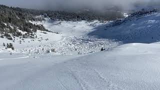 Skier triggered very large slide on Flanders Hyalite  9 Jan 2021 [upl. by Temme]