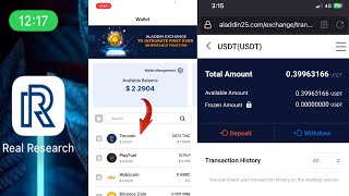 RealResearch TNC Coin To Local USDT Coin💵  Aladden Exchange [upl. by Salahi]