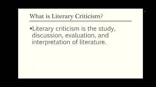 Introduction to Literary Criticism [upl. by Yzzik]