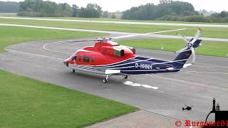 HD Heli Service Offshore S 76 taxi to refueling in EDCG Güttin  Rügen [upl. by Zobkiw752]