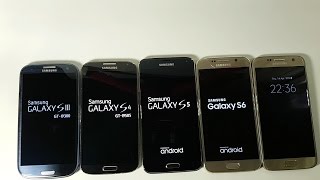 Samsung Galaxy S7 vs S6 vs S5 vs S4 vs S3 AnTuTu Speed test [upl. by Geesey]