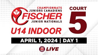 2024 Tennis Canada Fischer U14 Indoor National Championships 🎾 Court 5  Day 1 April 1 2024 [upl. by Stulin]