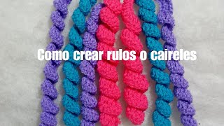 Como tejer rulos  espirales chinos caireles etc A crochet [upl. by Sukramal]