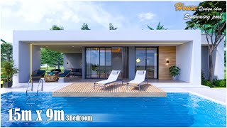 Simple House  House Design with Swimming pool 15m x 9m 3Bedroom [upl. by Herwig]