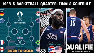 2024 Paris Olympic Games Mens Basketball Quarterfinals Schedule  Olympic Basketball Tournament [upl. by Rexer]