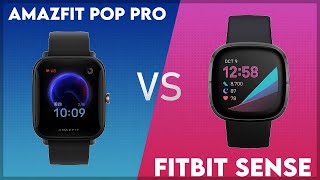 Amazfit Pop Pro vs Fitbit Sense Comparison [upl. by Oriane]