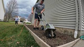 HOW TO Roto Till a Small Garden Using Electric Earthwise Tiller Cultivator howto tiller garden [upl. by Hammond]