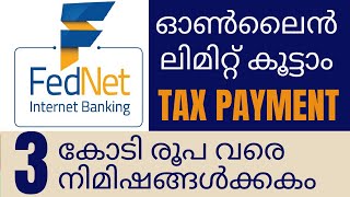 Limit EnhancementFEDNETTax Payment3 കോടി രൂപ വരെ tax അടക്കാൻ fednetfederal [upl. by Jonina998]