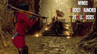 Infinite Rocket Launcher VS All Bosses Resident Evil 4 Remake Separate Ways Professional 4K 60Fps [upl. by Kimberli]