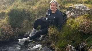 Girl falls after attempting to slide down wet rock on hike  WooGlobe [upl. by Nytsirhc962]