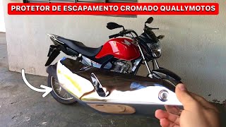 PROTETOR DE ESCAPAMENTO DA NOVA TWISTER CROMADO QUALLYMOTOS  REVIEW DE PEÇAS [upl. by Ianteen669]