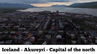 Akureyri  Capital of the north Iceland  city drone flight [upl. by Haskell436]