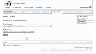 Citi QuickTake Demo How to Make a Transfer Between Accounts using Citibank Online [upl. by Newnorb]