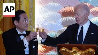 Fumio Kishida invokes Star Trek as he and Biden toast USJapan relations [upl. by Eimrej]