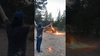 Flaming Golf Ball Shot Lights Huge Campfire golf fail [upl. by Danni]