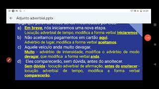 Advérbios adjuntos adverbiais e emprego da vírgula [upl. by Vitia]