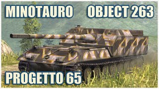 Minotauro Object 263 amp Progetto 65 • WoT Blitz Gameplay [upl. by Aerdnat]