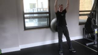 Stability Ball Wall Squats with Dumbbell Shoulder Press [upl. by Duck]